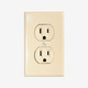 Con-X Kit De 20 Contactos Duplex Aterrizado Marfil 60 Hz 125 V 15 A Y 20 Placas Duplex De Nylon Marfil