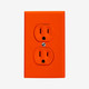 Con-X Kit De 20 Contactos Duplex Aterrizado Con Tierra Aislada Naranja 60 Hz 125 V 15 A Y 20 Placas Duplex De Nylon Naranja