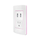 Cargador USB 2 Módulos y Contacto con Placa Bi-Material Pininfarina